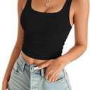 MANGOPOP Double Lined Tank Tops for Women Sleeveless Square Neck Shirts Basic Summer Tops 2025 Size XS