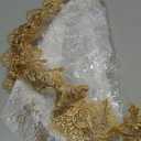 Small Clear Plastic Round Tablecloth Waterproof Vinyl PVC Tablecloth Embroidered Lace Edge Transparent Table Cover for Kitchen Outdoor and Indoor Uses-Round 32 inch, Brown