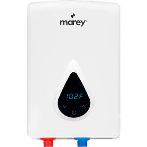 Marey ECO110 Electric Tankless, 11kW 240V, Smart Technology, Unlimited On-Demand Hot Water Heater, Small, White