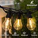 LED Outdoor String Lights with 20 Shatterproof Edison Bulbs, 39.4FT Commercial Grade Patio Lights, Replaceable Wick Outside Hanging Lights Waterproof for Porch, Deck, Garden, Backyard 2700K