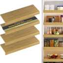 Bamboo Wire Shelf Covers, 34" W x 12" D, 4-Pack, Natural