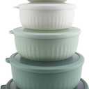 COOK WITH COLOR Prep Bowls with Lids- Wide and Deep Nesting Plastic Small Mixing Bowl Set with Lids, 12 Piece Set - Wide Bowls, Sage