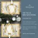 Villeroy & Boch Metallic Brushstroke Modern Linen Blend Placemat Set, 14 Inches x 20 Inches, Set of 4, Ivory and Gold