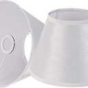 Small Empire Lamp Shade Set of 2 White Linen,5.91" Top x 10.24" Bottom x 7.48" H, Fits E26 Sockets with Fixing Rings (Not for UNO Fitting),Replacement for Table Lamps(Assembly Required)