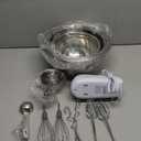 Hand Mixer Electric Mixing Bowls Set, 5 Speeds Handheld Mixer with 4 Nesting Stainless Steel Mixing Bowl, Measuring Cups Spoons 200W Kitchen Blender Whisk Beater Baking Supplies For Beginner