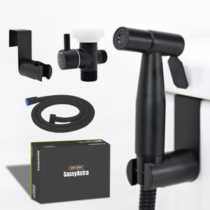 Handheld Bidet Sprayer for Toilet, Adjustable Water Pressure, 47 inch Hose Length (Black, 1 Pack)