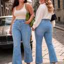 EMMIOL Flare Jeans for Women High Waisted Women's Stretch Bootcut Jeans (Blue)