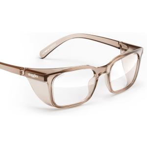 Stoggles Rectangle Z87.1 Certified Safety Glasses, Blue-Light, UV Blocking Lens, Top & Side Shield, Anti-Fog, Stylish Eyewear (Medium Standard Fit, Cold Brew)