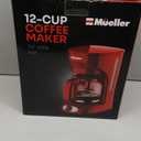 MELLERHOME 12-Cup Red Coffee Maker - Perfect for Home or Office, Borosilicate Carafe, Auto-Off, Reusable Filter, Anti-Drip, Keep-Warm Function, Clear Water Level Window, Red Kitchen Accessories