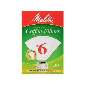 Melitta #4 Cone Coffee Filters, White, 40 Total Filters Count -