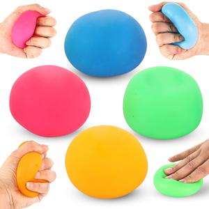 4 Pack Stress Ball for Kids and Adults Slow Rising Balls Sensory Fidget Toy Anxiety Stress Relaxation Squeezing Balls Calming Tool, Vent Mood and Improve Focus, Squishy Ball Hand Grip Pressure Ball