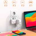 2 x 2 Pack  7 in 1 European Travel Plug Adapter, Travel Essentials, International Travel Adapter with 4 Outlets 3 USB Ports(2 USB C), US to Europe Plug Adapter to Most Europe Spain Italy France