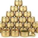 8oz Candle tins with lids,Gold Candle Jars,Bulk Candle tins for Making Candles,Candle Making Jars(24PACK,GOLD)
