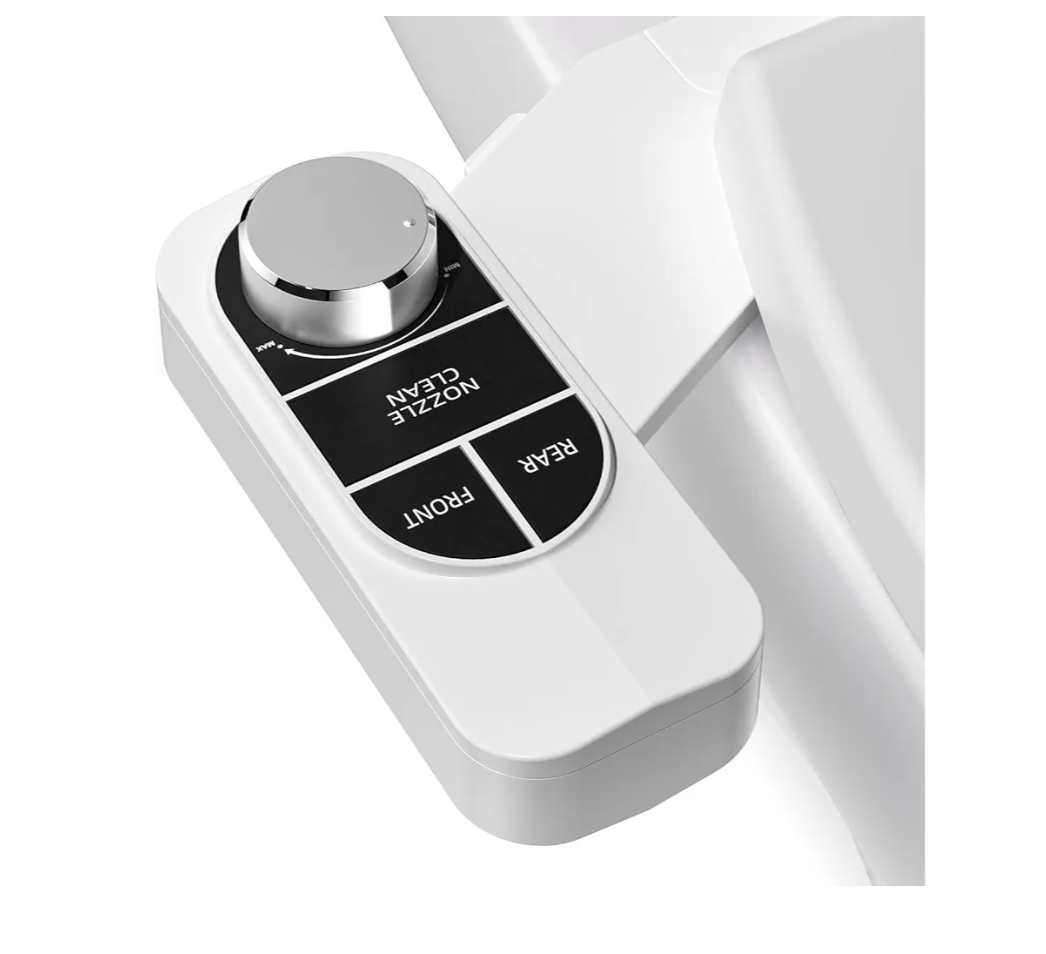 SAMODRA Non-Electric Bidet - Self Cleaning Dual Nozzle (Frontal and Rear Wash) Fresh Water Bidet Toilet Seat Attachment with Independent Adjustable Water Pressure (Classic Black/Silver)