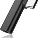 90 Degree USB C to 3.5mm Headphone Adapter,90 Degree Type C Male to 3.5mm Female Aux Audio Dongle Converter,for Devices with Type-C Interface (A)