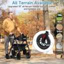 Walkers for Seniors, 2 in 1 Rollator Wheelchairs Combo 10" Big Wheels Walker with Seat, Rollator Transport Chair with Brakes Folding Rolling Walker for Adults, Black