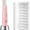Sonic Dermaplaning Tool for Women, Rechargeable Face Dermaplane Razor Sonic Edge Technology for Facial Hair, Exfoliating and Peach Fuzz, 10 Refill Blades Pink