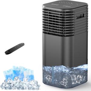 Windowless Portable Air Conditioner, 15H Timer & 120Oscillation, 3-IN-1 Portable AC Unit with Remote, 2-Gal Tank, 3 Modes & 3 Speeds, Ultra-Quiet 24" Ventless Swamp Cooler for Room Home Office