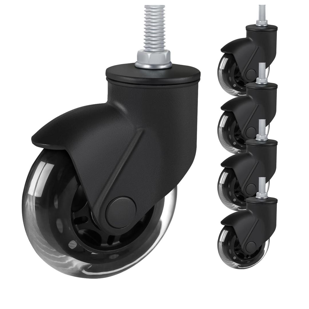 Toplimit 3" Office Chair Wheels Replacement with Threaded Stem 3/ 8"-16x1 Heavy Duty Set of 5, Screw in Rubber Caster Wheels, Desk Chair Casters, Safe for Wood Floor, Tile and Carpets Toplimit 3" Office Chair Wheels Replacement with Threaded Stem 3/ 8"-16x1 Heavy Duty Set of 5, Screw in Rubber Caster Wheels, Desk Chair Casters, Safe for Wood Floor, Tile and Carpets