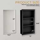 14'' * 24'' Recessed Medicine Cabinet Wall Niche Wood, 3-Tier Bathroom Niche Insert for Drywall, in Wall Shelf Medicine Cabinets Replacement, for Living Room, Bathroom Storage, Black