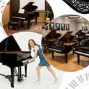 BreezeHug Heavy Duty Piano Truck Dolly Spider Mobile Cart for Concert Baby Grand Piano Moving Dolly with 3 Large Wheel Adjustable Legs Moving Dollie Stage Stand for Music Hall Transportation