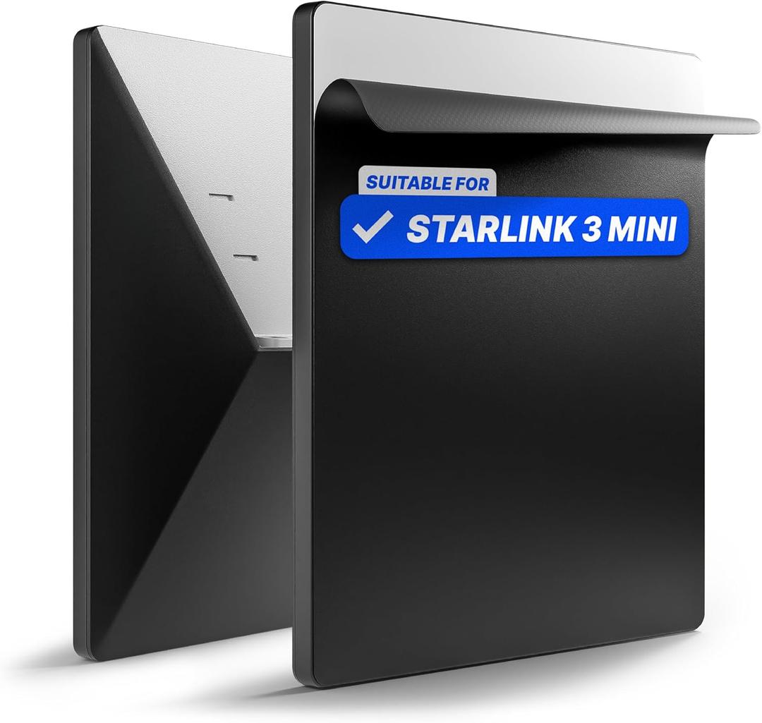 EYO Protective Sticker for Starlink Mini Accessories - Weatherproof Sticker for Outdoor Use - Easy to Apply - No Signal Loss - Residue-Free Removal Black