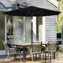 AreShark 9 FT Patio Umbrella for Outdoor, Outdoor Table Umbrella with Push Button Tilt and Crank, Outdoor Patio Umbrellas with 8 Sturdy Ribs for Market, Garden, Pool (Black)