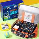 Fimibuke Kids Bento Snack Lunch Box with 4 Compartment, Insulated Lunch Bag, Stainless Steel Vacuum Thermo Food Jar, Ice Pack, Utensils Set, Birthday Gifts for Age 3-12 Back to School Toddler Girl Boy