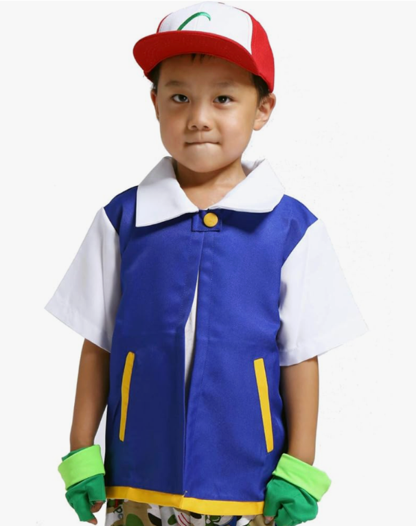 Halloween Cosplay Costume Hoodie Jacket Shirt Gloves Hat Sets for Trainer, Size 110