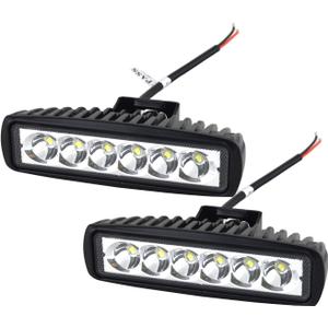 AUXTINGS 6 inch 18W Spot LED Work Light Bar Driving Lamp for Jeep Off Road 4WD 4x4 Cabin UTE SUV ATV Truck Car Boat,2 Piece