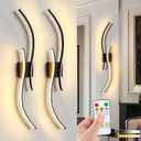 Aikertec 38 Inch Battery Operated Wall Sconces Set of 2 Pack with Remote Control, Dimmable Rechargeable Battery Wall Sconce 3000K-6000K LED Wall Lamp for Bedroom, Living Room, Bathroom, Home Decor