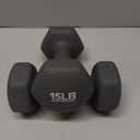 Amazon Basics Neoprene Dumbbell Hand Weights for Exercise and Muscle Toning, 15lb Pair Gray