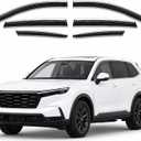Rain Guards Window Visors for Honda CRV 2023-2026 6-Piece Chrome | Shatterproof Out-Channel Window Deflectors Cars Vent Car Accessories Wind Deflector Sun Guard