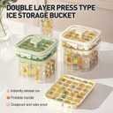 Portable Ice Bucket with 2 Ice Packs - One Click Release, Double-Layer Trays (48 Cubes), 100+ Storage, Compact Handheld for DIY Drinks, Baby Food, Parties & Outdoor Use (Light Grass Green)