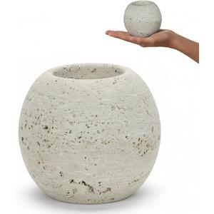 3.5" Marble Tealight Candle Holder Travertine Decorative Votive for Elegant Centerpiece Table Aesthetic Mini Holders for Tabletop