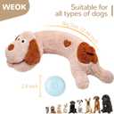 WEOK Puppy Heartbeat Toy, Dog Heartbeat Toy for Separation Anxiety Relief, Puppy Toy with Heartbeat Stuffed Animal Anxiety Calming Behavioral Aid Plush Toy for Dogs Cats Pets (Brown +)