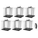 uxcell Clear Cake Box, 6Pcs 10"x10"x13" - Tall Cake Boxes with Ribbon for 8 Inch Cake Packing Carry - for Birthday Parties, Wedding (Black)