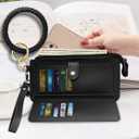 Idakekiy Wristlet Keychain, Silicon Key Ring Wallet Bracelets Card Holder Purse with Tassel for Women Girl