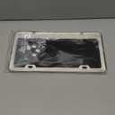 Flamax Mirror Polished Heavy Duty Stainless Steel License Plate Frame with Chrome Screw Caps, 2 Holes Rust-Proof Chrome-Like Finish Stainless Steel License Plate Frames 2 Pack