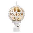 Dusk to Dawn White Outdoor Post Lights, Exterior Waterproof Rustproof Sphere Outside Post Lamps Fixture, Farmhouse Aluminum Pillar Lantern for Porch House Pathway Fence Yard Garden Patio，With Sensor