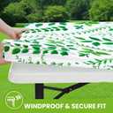 Smiry Spandex Fitted Tablecloth for 6 Foot Rectangle Tables, Washable Picnic Table Cover with Elastic, Stretch Reusable Table Cloth for Outdoor, Camping, Dining & Kitchen (Leaf, 30"x72")