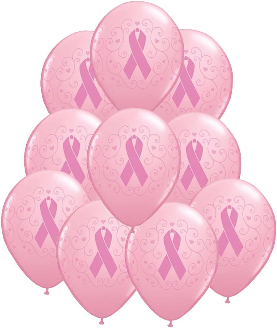Artisan Owl Set of 10 Pink Ribbon Breast Cancer Awareness Latex Balloons