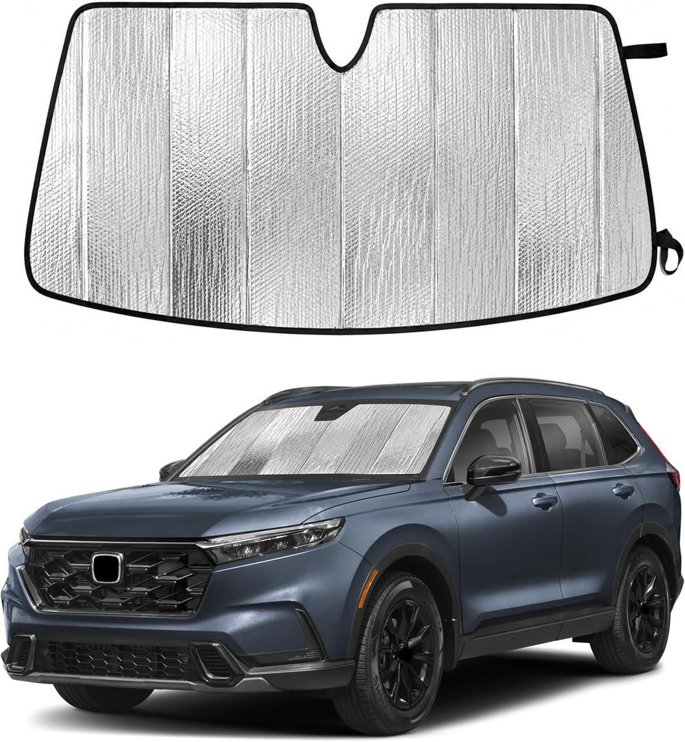EcoNour Accordion Foldable Windshield Sun Shade Fit for Honda CR-V 2023-2024 2025 2026 Sunshade, Front Car Window Shades Sun Visor, Blocks UV Rays & Heat, Car Accessories