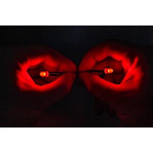 2 Pcs Red Superhero Halloween Glowing LED Light Kit, RGB Helmet Decoration for Cosplay Mask Light Eyes DIY Projects Soft Light Beads Battery Not Included