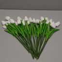 MACTING 30 PCS Artificial Tulip Flowers 13.7" Real Touch Fake PU Tulips Bouquet Faux White Flowers for Floral Arrangements Kitchen Table Centerpieces Home Summer Indoor Outdoor Decorations