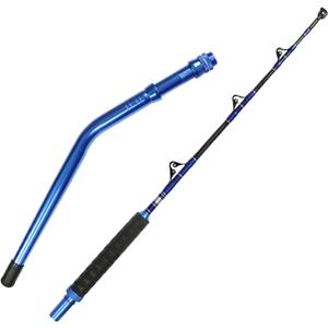 Fiblink Bent Butt Fishing Rod 2-Piece 5'1" Saltwater Trolling Rod Heavy Roller Rod Conventional Boat Offshore Fishing Pole 50-80 lbs