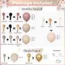 Double Stuffed Dusty Pink Cream Balloon Arch Kit, Boho Neutral Balloon Garland Dusty Rose Mauve Blush White Sand Blush Brown Metallic Gold Balloons for Bridal Shower Wedding Birthday Party Decoration, 18/12/10/5 Inch