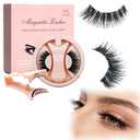 Magnetic Eyelashes Kit with Applicator Natural Look, Magnet lashes Pack Portable Reusable No Glue False Eyelashes Kit Easy to Wear Wispy Fluffy L11