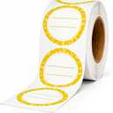 2 x Canning Labels Dissolvable Stickers for Mason Jars and More (2" Round 200/roll) Canning Supplies Washes Off in Seconds Like Magic - Jar Labels Homemade Jam, Jelly, and More (Amber)