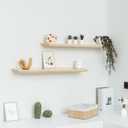 Natural Pine Floating Shelves - Bathroom & Bedroom/Living Room - Set of 2 (36x6.7x1.2 inch)